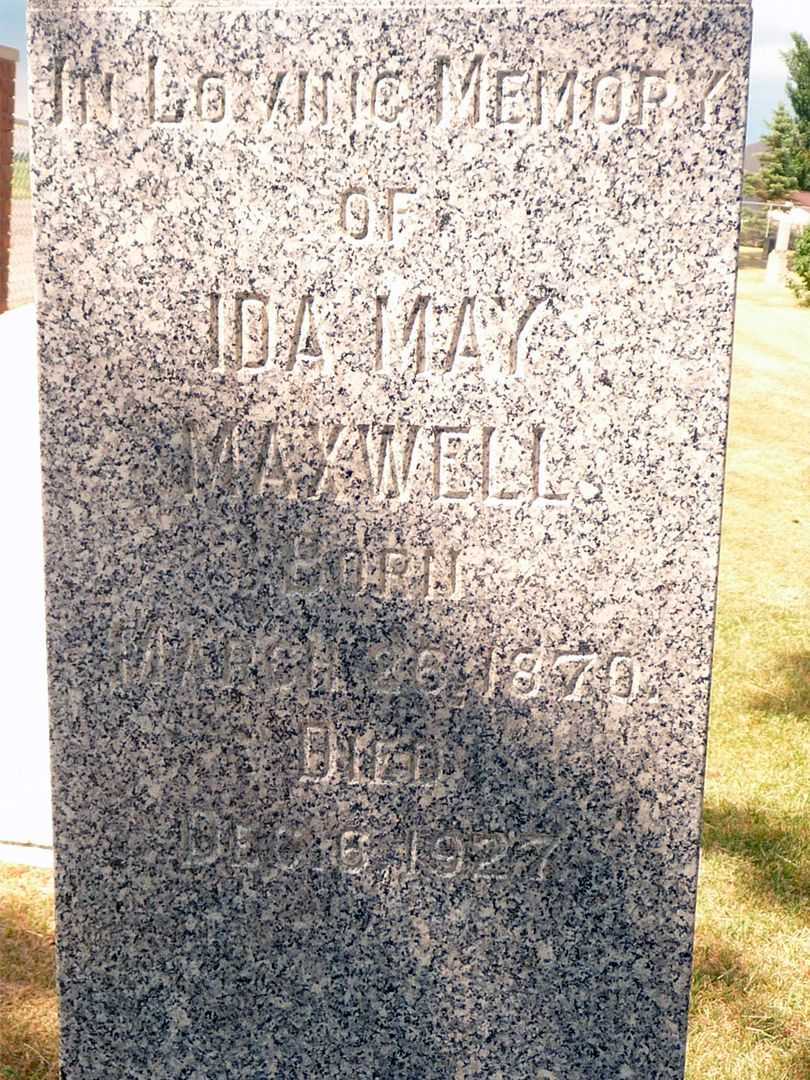 Ida May Rasmussen Maxwell's grave. Photo 3