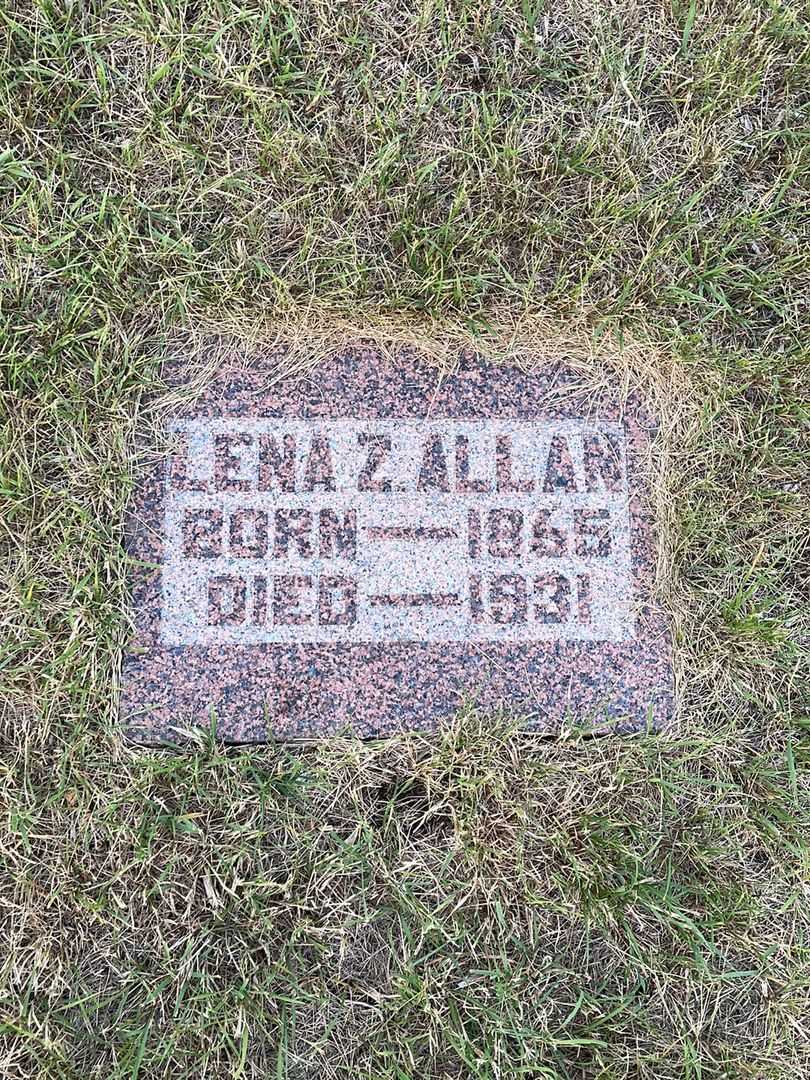 Lena Z. Allan's grave. Photo 3
