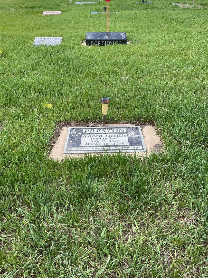 Karen Lucille Van Dellen Preston's grave. Photo 2