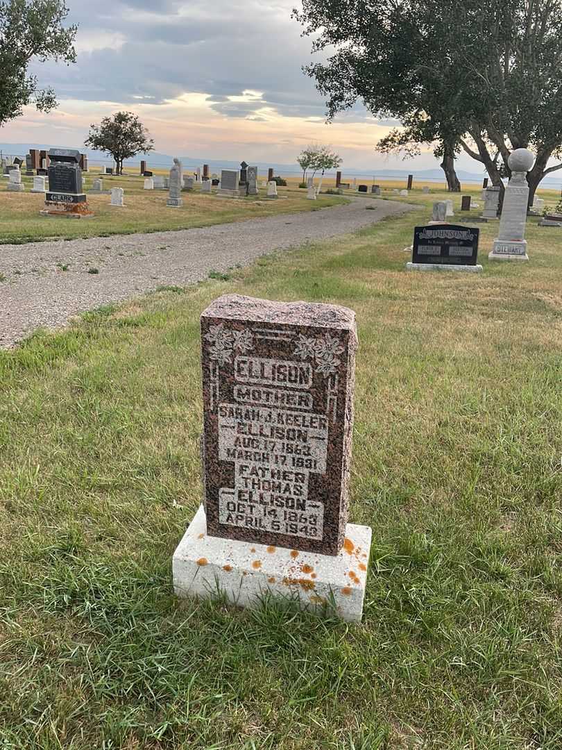Sarah J. Keeler Ellison's grave. Photo 2