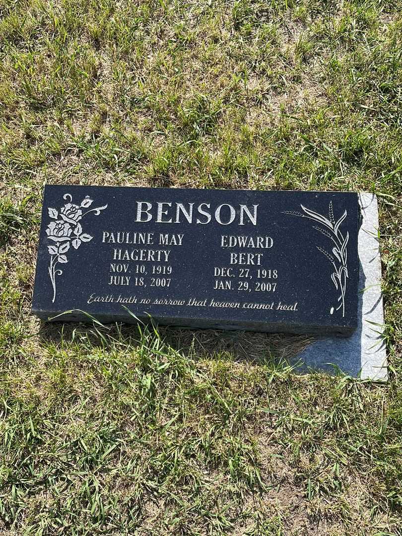 Pauline May Hagerty Benson's grave. Photo 1