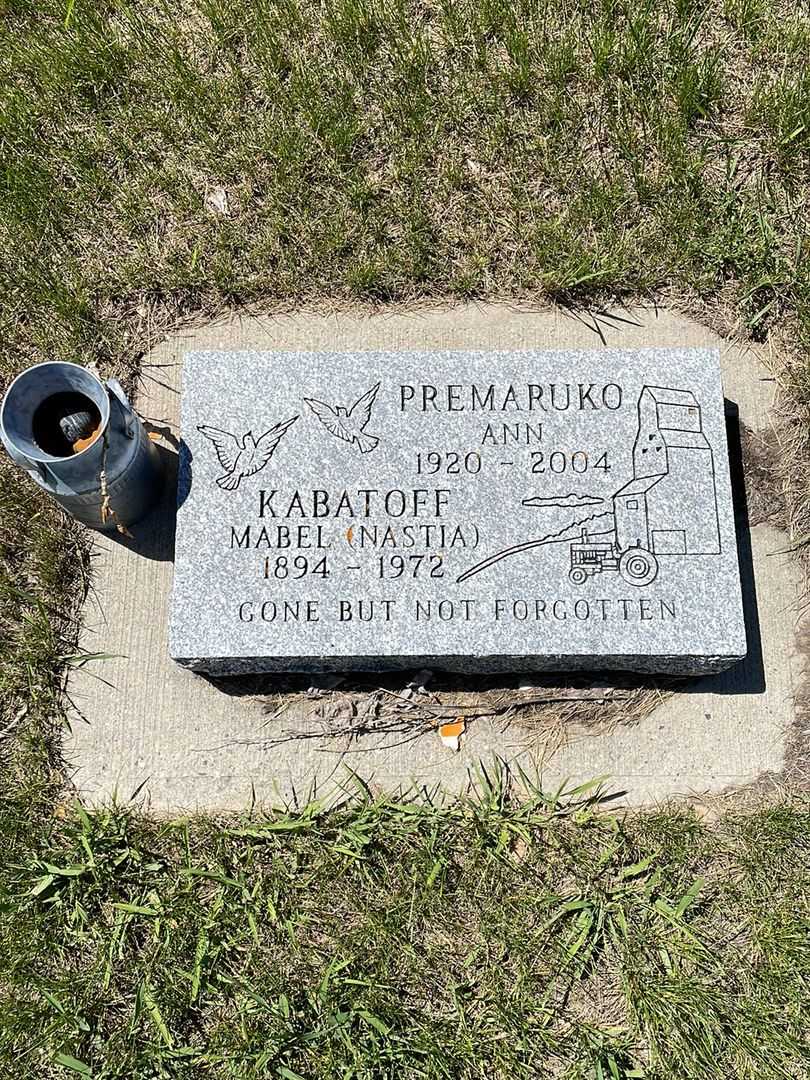 Anastia Mabel "Nastia" Kabatoff's grave. Photo 1