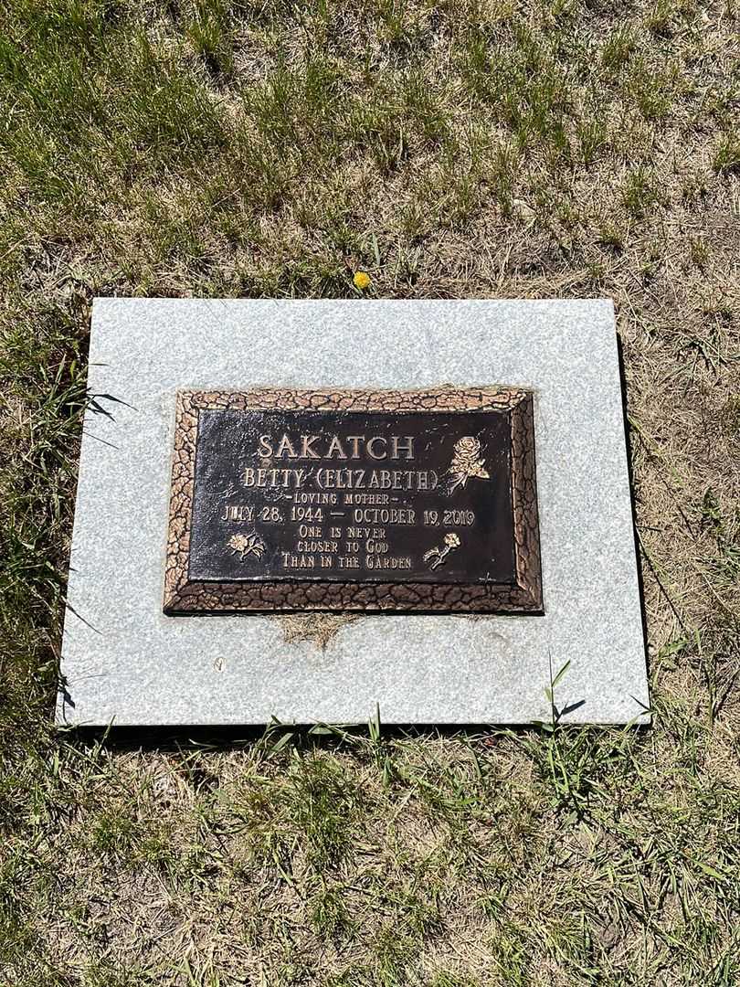 Elizabeth Jane "Betty" Sakatch's grave. Photo 1