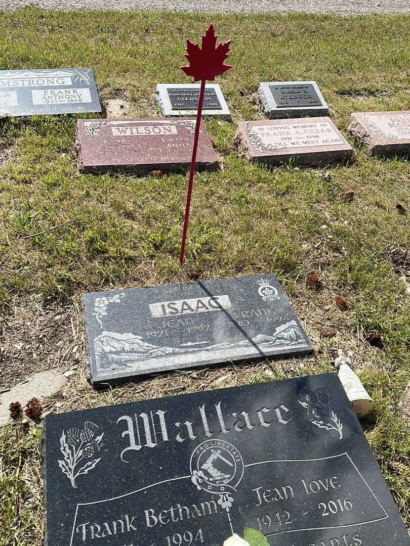 Jean Isaac's grave. Photo 2