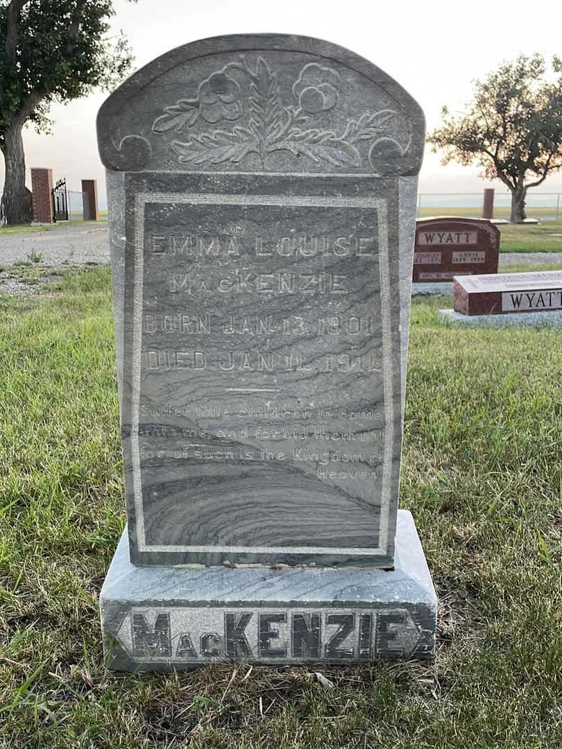 Emma Louise MacKenzie's grave. Photo 1