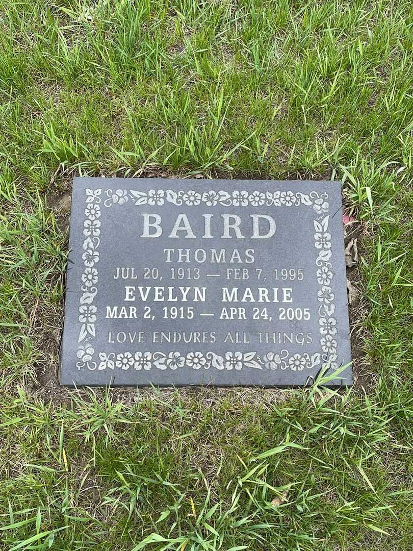 Evelyn Marie Baird's grave. Photo 1